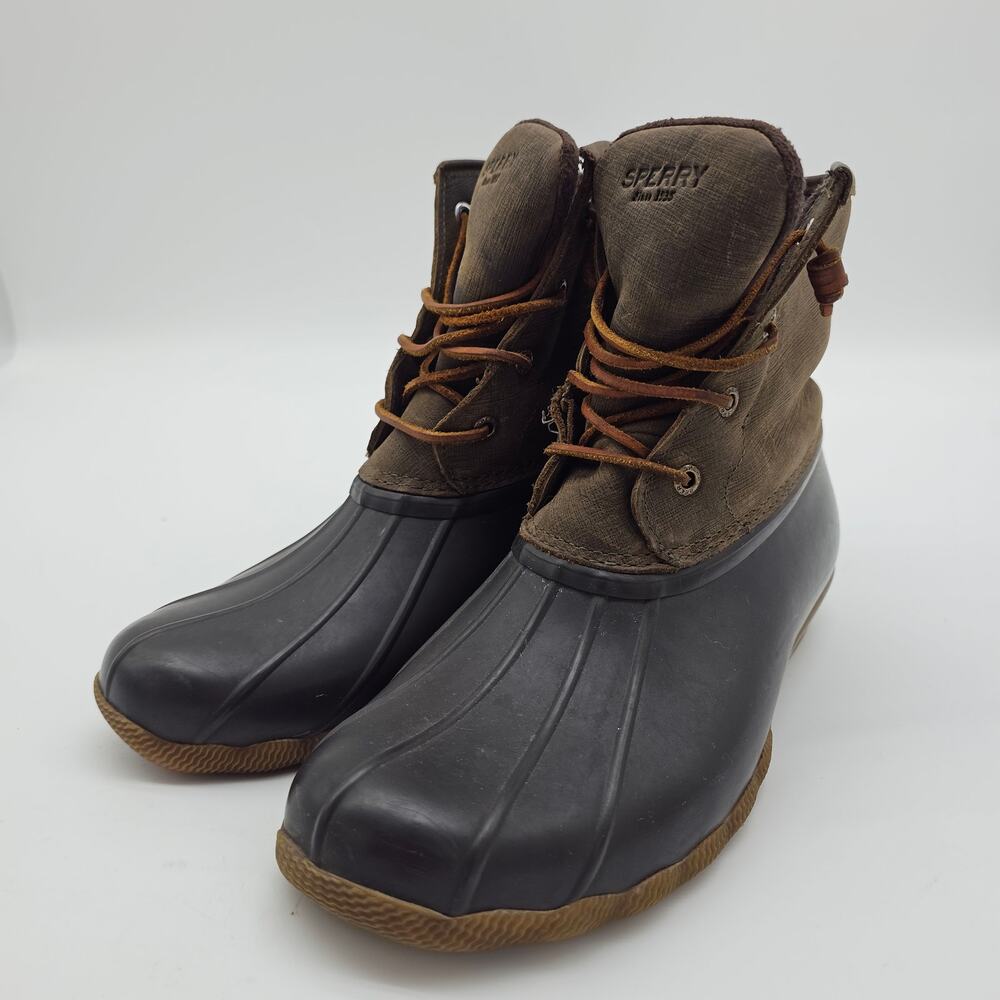 Sperry Women Saltwater STS99729 Brown/Olive Boot - Size‎ 10M